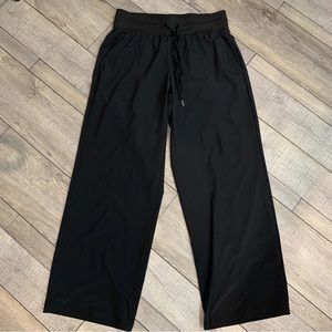 Apana Black Wide Leg Track Pants
